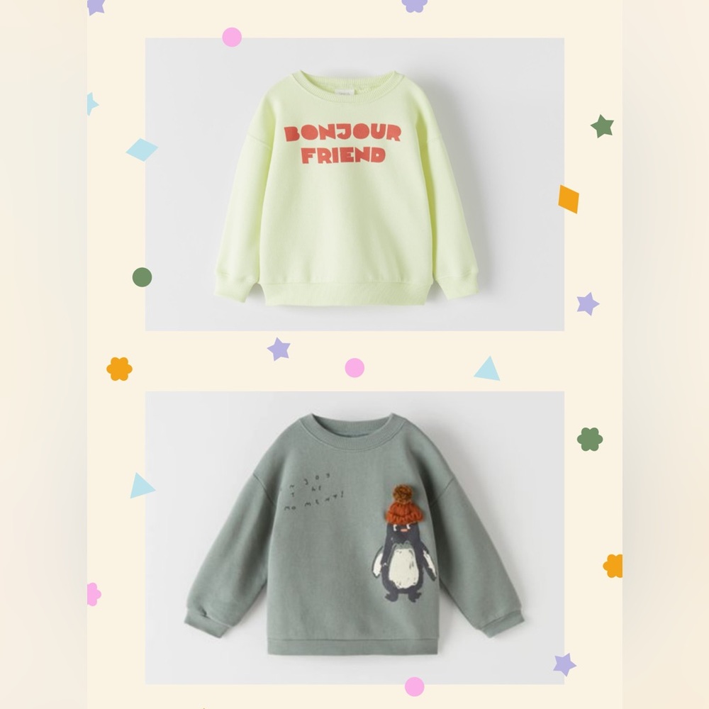 NWT Zara Kids Graphic Sweatshirt set for only $20